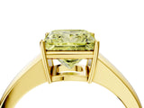 Yellow gold Fancy Yellow Princess  Solitaire Diamond Ring with Tapered Band and Four-Prong Setting_57