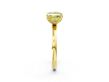 Yellow gold Fancy Yellow Princess  Solitaire Diamond Ring with Thin Band and Four-Prong Setting_2