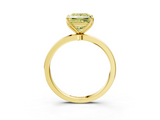 Yellow gold Fancy Yellow Princess  Solitaire Diamond Ring with Thin Band and Four-Prong Setting_3