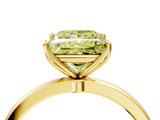 Yellow gold Fancy Yellow Princess  Solitaire Diamond Ring with Thin Band and Four-Prong Setting_4