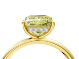 Yellow gold Fancy Yellow Princess  Solitaire Diamond Ring with a Classic Band and Four-Prong Setting 4