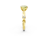 Yellow gold Fancy Yellow Princess  Solitaire Diamond Twisted Band with Four-Prong Setting_2