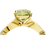 Yellow gold Fancy Yellow Princess  Solitaire Diamond Twisted Band with Four-Prong Setting_4
