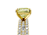 Yellow gold Fancy Yellow Princess  Solitaire Diamond with Pave and Channel Set Band_5