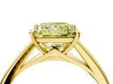 Yellow gold Fancy Yellow Princess  Solitaire Engagement Ring with Four-Prong Setting and Classic Band 4