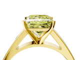 Yellow gold Fancy Yellow Princess  Solitaire Engagement Ring with Four-Prong Setting and Tapered Band_7