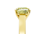 Yellow gold Fancy Yellow Princess  Solitaire Engagement Ring with Four-Prong Setting and Tapered Band_8
