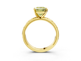 Yellow gold Fancy Yellow Princess  Solitaire Engagement Ring with Scrollwork Band and Four-Prong Setting_3
