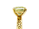 Yellow gold Fancy Yellow Princess  Solitaire Engagement Ring with Scrollwork Band and Four-Prong Setting_5