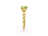Yellow gold Fancy Yellow Princess  Solitaire Floral Milgrain Engagement Ring_55