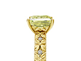 Yellow gold Fancy Yellow Princess  Solitaire Floral Milgrain Engagement Ring_58