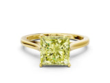 Yellow gold Fancy Yellow Princess  Solitaire Heart Prong Engagement Ring with Tapered Band_35
