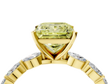 Yellow gold Fancy Yellow Princess  Solitaire Marquise Side Stone Prong Setting Ring_4