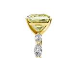 Yellow gold Fancy Yellow Princess  Solitaire Marquise Side Stone Prong Setting Ring_5