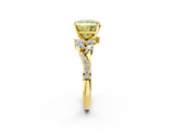 Yellow gold Fancy Yellow Princess  Solitaire Marquise Twist Band with Six-Prong Setting_2