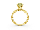 Yellow gold Fancy Yellow Princess  Solitaire Milgrain Diamond Engagement Ring with Bezel and Marquise Band_3