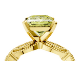 Yellow gold Fancy Yellow Princess  Solitaire Milgrain Diamond Engagement Ring with Bezel and Marquise Band_4