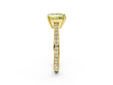 Yellow gold Fancy Yellow Princess  Solitaire Pavé Band Prong Setting Ring_2