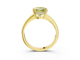Yellow gold Fancy Yellow Princess  Solitaire Pavé Band Prong Setting Ring_3