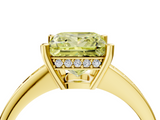 Yellow gold Fancy Yellow Princess  Solitaire Pavé Band Prong Setting Ring_4