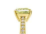 Yellow gold Fancy Yellow Princess  Solitaire Pavé Band Prong Setting Ring_5