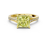Yellow gold Fancy Yellow Princess  Solitaire Pavé Band with Four-Prong Setting_17