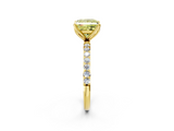 Yellow gold Fancy Yellow Princess  Solitaire Pavé Diamond Engagement Ring with Four-Prong Setting_2