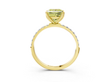 Yellow gold Fancy Yellow Princess  Solitaire Pavé Diamond Engagement Ring with Four-Prong Setting_3