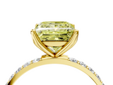 Yellow gold Fancy Yellow Princess  Solitaire Pavé Diamond Engagement Ring with Four-Prong Setting_4