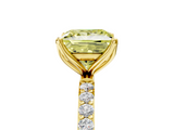 Yellow gold Fancy Yellow Princess  Solitaire Pavé Diamond Engagement Ring with Four-Prong Setting_5