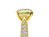 Yellow gold Fancy Yellow Princess  Solitaire Pavé Diamond Engagement Ring with Four-Prong Setting_5