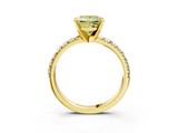 Yellow gold Fancy Yellow Princess  Solitaire Pave Diamond Engagement Ring with Four-Prong Setting_3