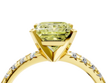 Yellow gold Fancy Yellow Princess  Solitaire Pave Diamond Engagement Ring with Four-Prong Setting_4