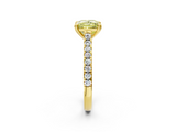 Yellow gold Fancy Yellow Princess  Solitaire Pave Diamond Engagement Ring with Prong Setting_2