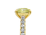 Yellow gold Fancy Yellow Princess  Solitaire Pave Diamond Engagement Ring with Prong Setting_5