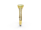 Yellow gold Fancy Yellow Princess  Solitaire Pave Split Shank Engagement Ring with Six-Prong Setting_2
