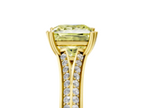Yellow gold Fancy Yellow Princess  Solitaire Pave Split Shank Engagement Ring with Six-Prong Setting_5