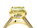 Yellow gold Fancy Yellow Princess  Solitaire Pave Split Shank Ring with Four-Prong Setting_85