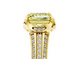 Yellow gold Fancy Yellow Princess  Solitaire Pave Split Shank Ring with Four-Prong Setting_86