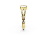 Yellow gold Fancy Yellow Princess  Solitaire Split Shank Pavé Diamond Engagement Ring_2