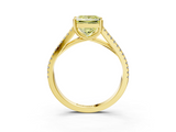 Yellow gold Fancy Yellow Princess  Solitaire Split Shank Pavé Diamond Engagement Ring_3