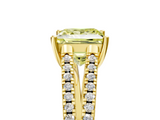 Yellow gold Fancy Yellow Princess  Solitaire Split Shank Pavé Diamond Engagement Ring_5