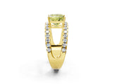 Yellow gold Fancy Yellow Princess  Solitaire Split Shank Pave Diamond Ring_31
