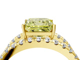 Yellow gold Fancy Yellow Princess  Solitaire Split Shank Pave Diamond Ring_33