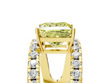 Yellow gold Fancy Yellow Princess  Solitaire Split Shank Pave Diamond Ring_34
