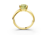 Yellow gold Fancy Yellow Princess  Solitaire Tension Set Diamond Ring with Wide Band_3