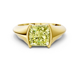 Yellow gold Fancy Yellow Princess  Solitaire Tension Set Diamond Ring