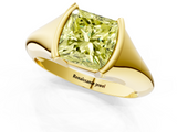 Yellow gold Fancy Yellow Princess  Solitaire Tension Set Diamond Ring_1