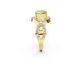 Yellow gold Fancy Yellow Princess  Solitaire Twist Band Pavé Diamond Engagement Ring_57