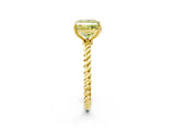 Yellow gold Fancy Yellow Princess  Solitaire Twist Band Ring with Four-Prong Setting_68